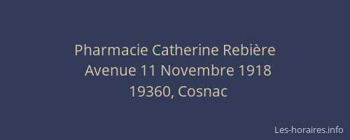Pharmacie Catherine Rebi&egrave;re