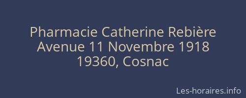 Pharmacie Catherine Rebière