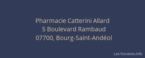 Pharmacie Catterini Allard