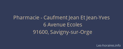 Pharmacie - Caufment Jean Et Jean-Yves