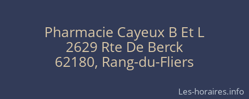 Pharmacie Cayeux B Et L