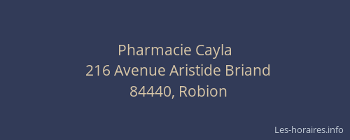 Pharmacie Cayla