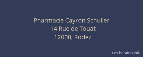 Pharmacie Cayron Schuller