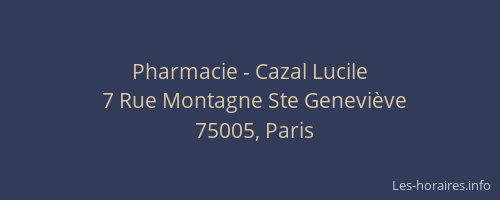 Pharmacie - Cazal Lucile