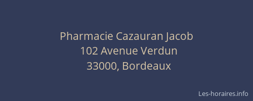 Pharmacie Cazauran Jacob