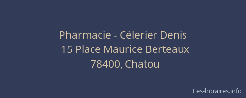 Pharmacie - Célerier Denis
