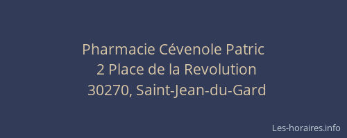 Pharmacie Cévenole Patric