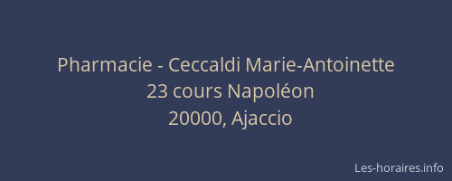 Pharmacie - Ceccaldi Marie-Antoinette