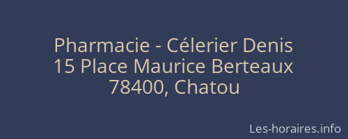 Pharmacie - Célerier Denis