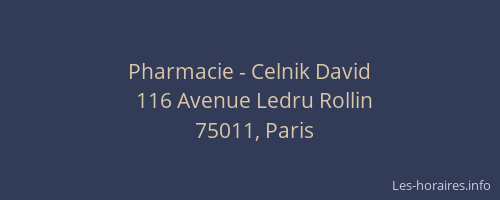 Pharmacie - Celnik David