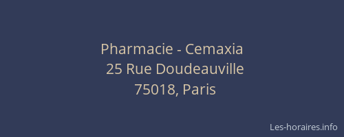 Pharmacie - Cemaxia