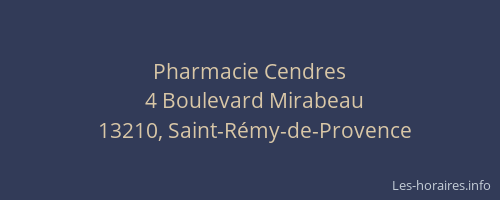 Pharmacie Cendres