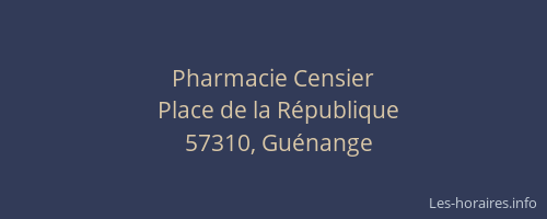 Pharmacie Censier