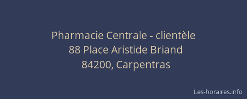 Pharmacie Centrale - client&egrave;le