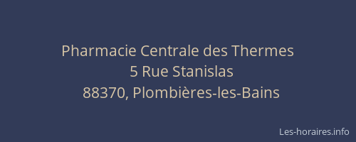 Pharmacie Centrale des Thermes