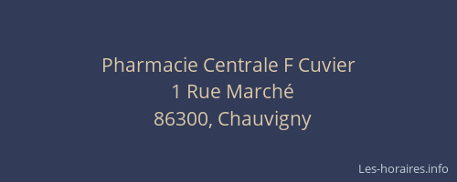 Pharmacie Centrale F Cuvier