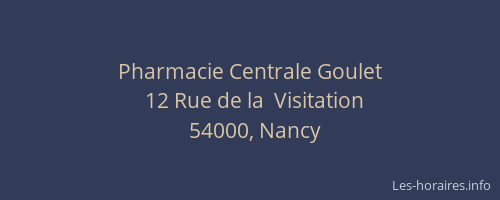 Pharmacie Centrale Goulet