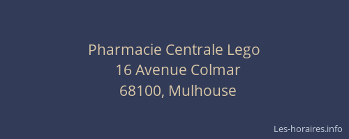 Pharmacie Centrale Lego
