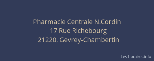 Pharmacie Centrale N.Cordin