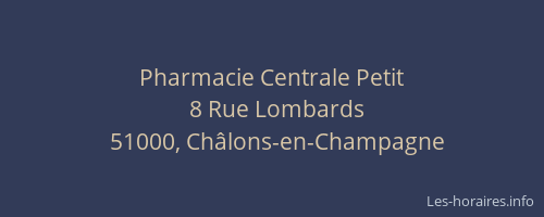 Pharmacie Centrale Petit