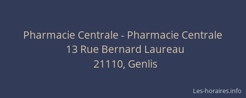 Pharmacie Centrale - Pharmacie Centrale
