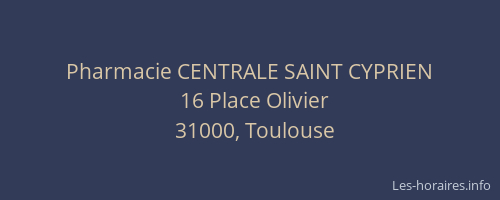 Pharmacie CENTRALE SAINT CYPRIEN