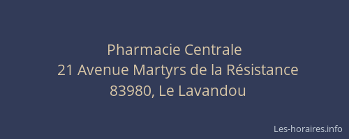 Pharmacie Centrale