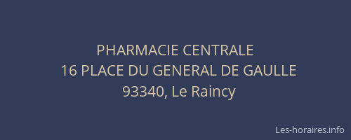 PHARMACIE CENTRALE