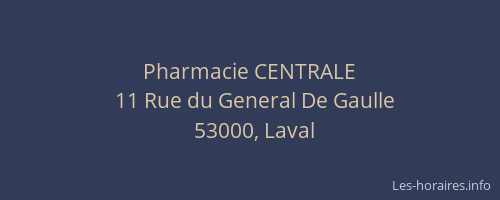 Pharmacie CENTRALE