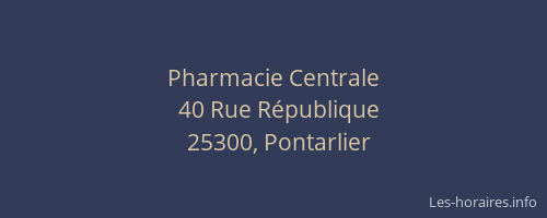 Pharmacie Centrale