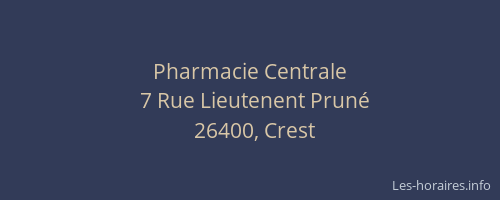 Pharmacie Centrale