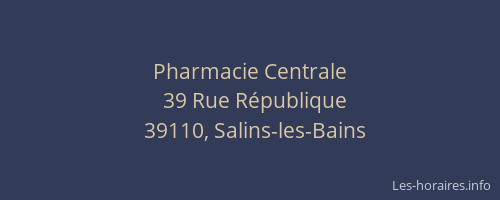 Pharmacie Centrale