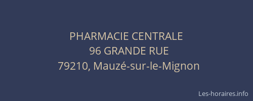 PHARMACIE CENTRALE
