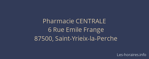 Pharmacie CENTRALE