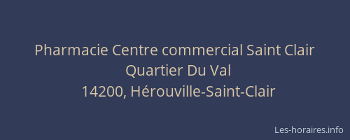 Pharmacie Centre commercial Saint Clair
