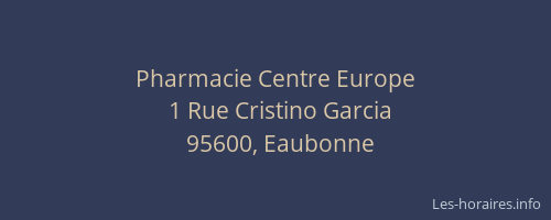Pharmacie Centre Europe