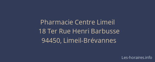 Pharmacie Centre Limeil