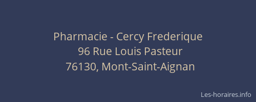 Pharmacie - Cercy Frederique