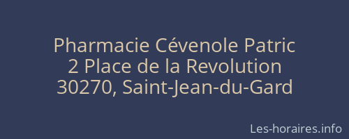 Pharmacie Cévenole Patric