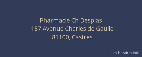 Pharmacie Ch Desplas