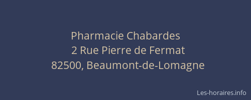 Pharmacie Chabardes