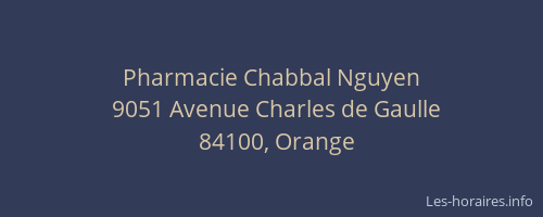 Pharmacie Chabbal Nguyen