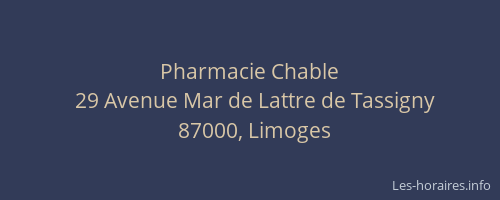 Pharmacie Chable