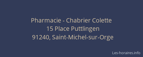Pharmacie - Chabrier Colette