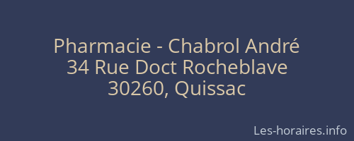 Pharmacie - Chabrol André