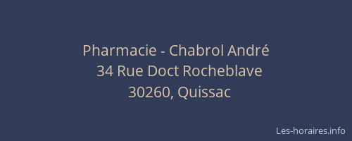 Pharmacie - Chabrol Andr&eacute;