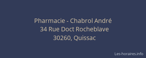 Pharmacie - Chabrol André