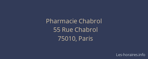 Pharmacie Chabrol