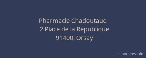 Pharmacie Chadoutaud
