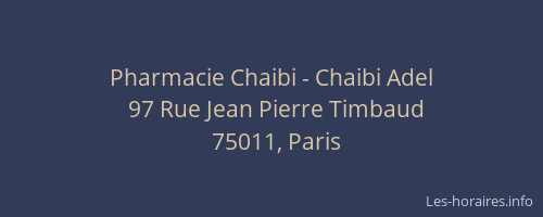 Pharmacie Chaibi - Chaibi Adel